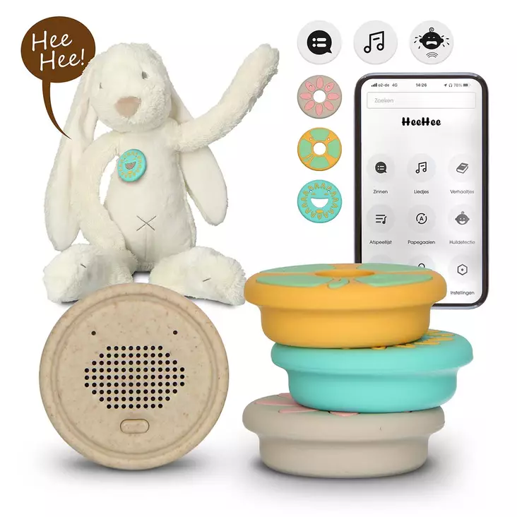 Baby HeeHee + gosedjurskanin - Chattknapp, gör ditt gosedjur till en interaktiv vän - Bluetooth-högtalare - 8711902079149 - 1