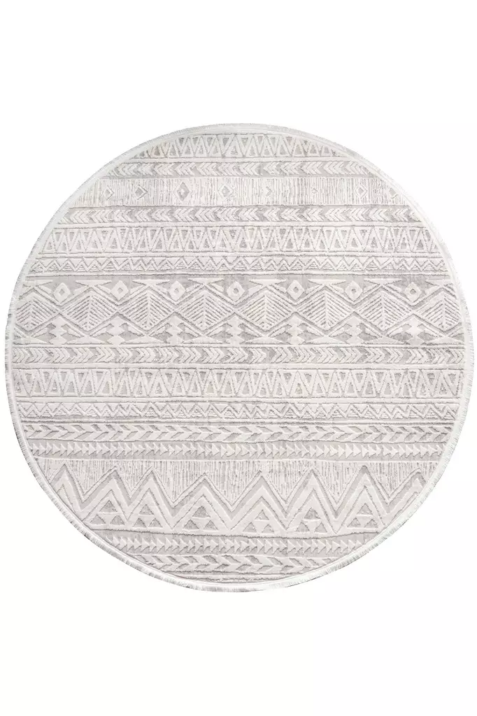 Matta Conceptum Leo 2970 Y Beige Polypropen Polyester 80x80 cm - Runda mattor - 8684282012689 - 1