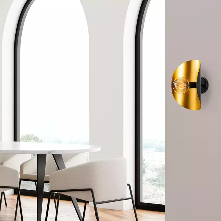 Vägglampa Opviq Sivani Svart Guld Metall 17 x 13 cm 30 cm - Tak- och vägglampor - 8681875649789 - 1