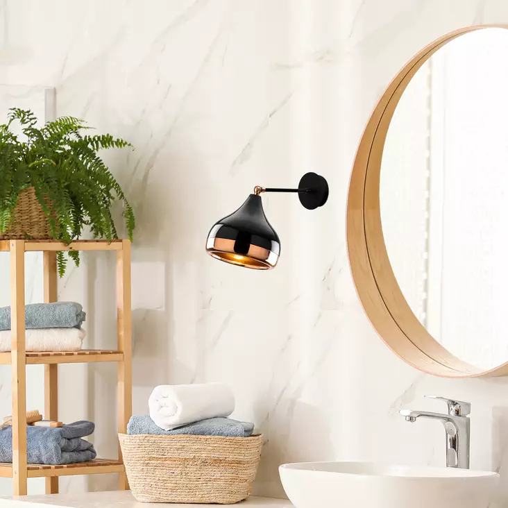 Vägglampa Opviq Y?ldo Svart Koppar Järn 17 x 28 cm - Tak- och vägglampor - 8681875502749 - 1