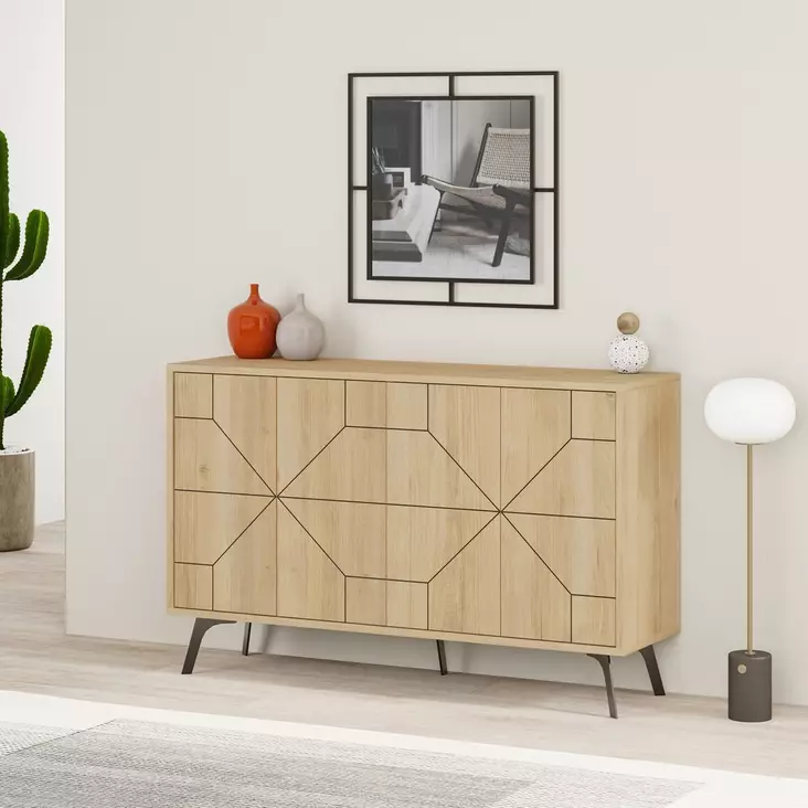 Konsolbord Hanah Home Dune Ek Spånskiva 123x62,4x35 cm - Byråer och skåp - 8683342851329 - 1