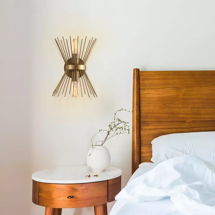 Vägglampa Opviq Kirpi Guld Järn 23 x 16 cm - Tak- och vägglampor - 8681875877069 - 1