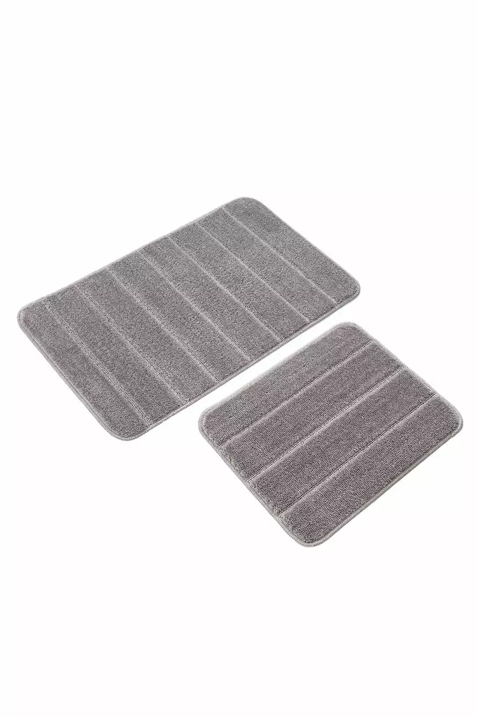 Badrumsmatta Set Mijölnir Grå 100% Polypropylen Halkfri 50x80 cm & 40x50 cm - Badrumsmattor och våtrumsmattor - 8684283873289 - 1