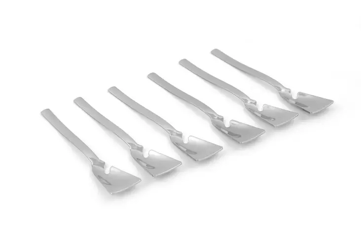 Set med glasskedar (6 stycken), silver, 14 cm, hållbar, rostfri - Bestick och serveringsredskap - 8683743024469 - 1