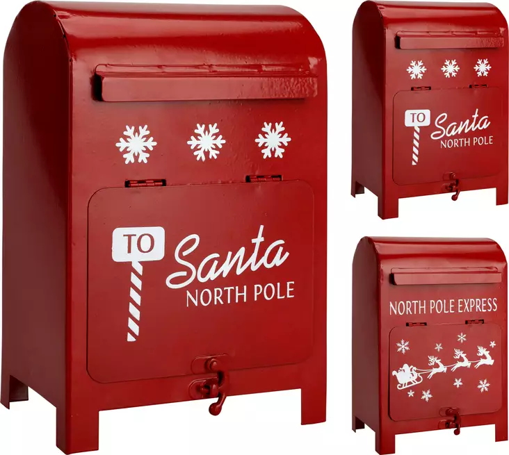 Joulupostilaatikko, 2-designia, punainen - Juldekorationer och textilier - 8720573640879 - 1