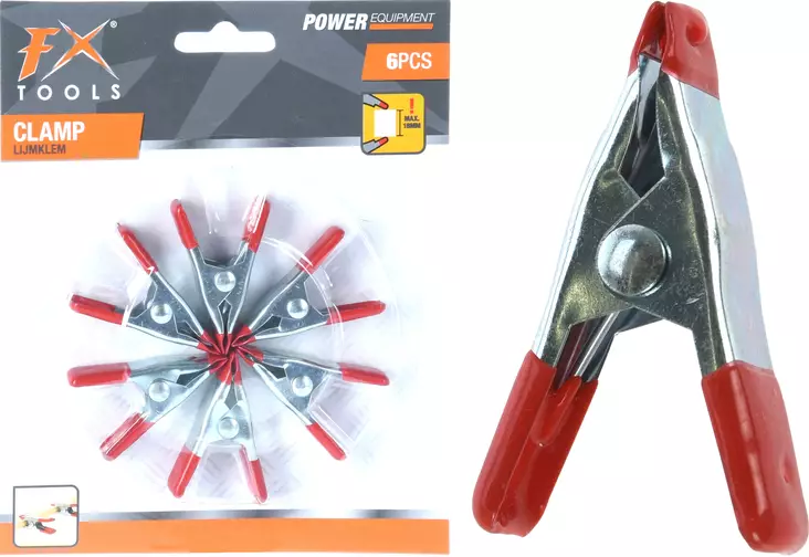 Fjäderklämmor i metall 5 cm, 6-pack - Pressar - 8720573049979 - 1