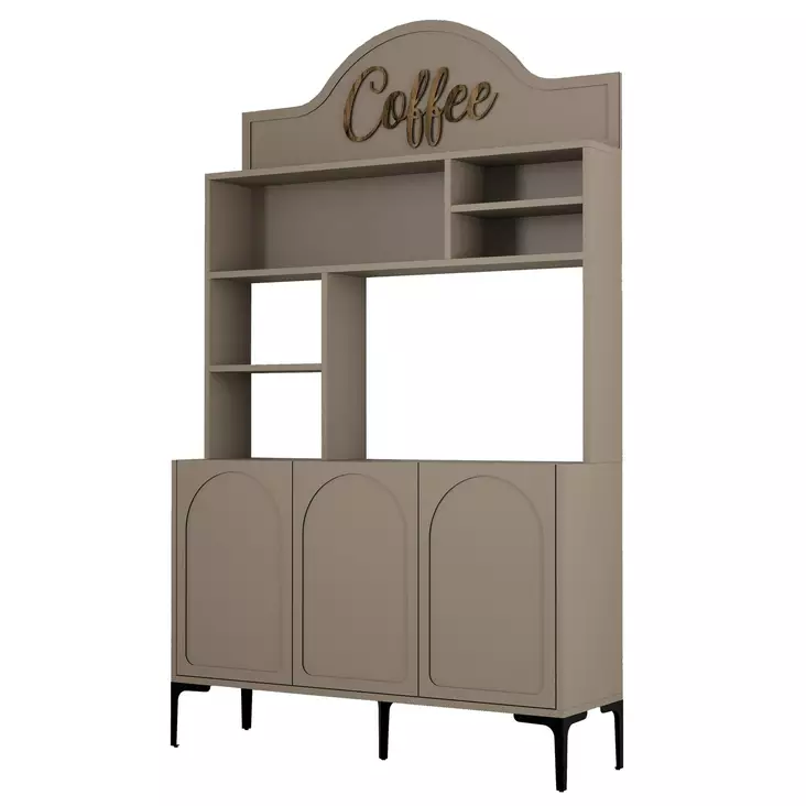 Kaffebarskåp Hanah Home Lyon 120 Atlas Svart Spånskiva 120x202x35 cm - Skåp och byråer - 8684283401789 - 1