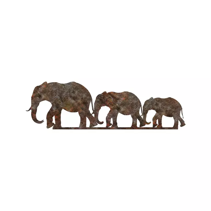 Väggdekor Metall Wallity Rusty Elephant Antiquation Metall 15x50 cm - Dekorationer, prydnadsföremål - 8684282644729 - 1