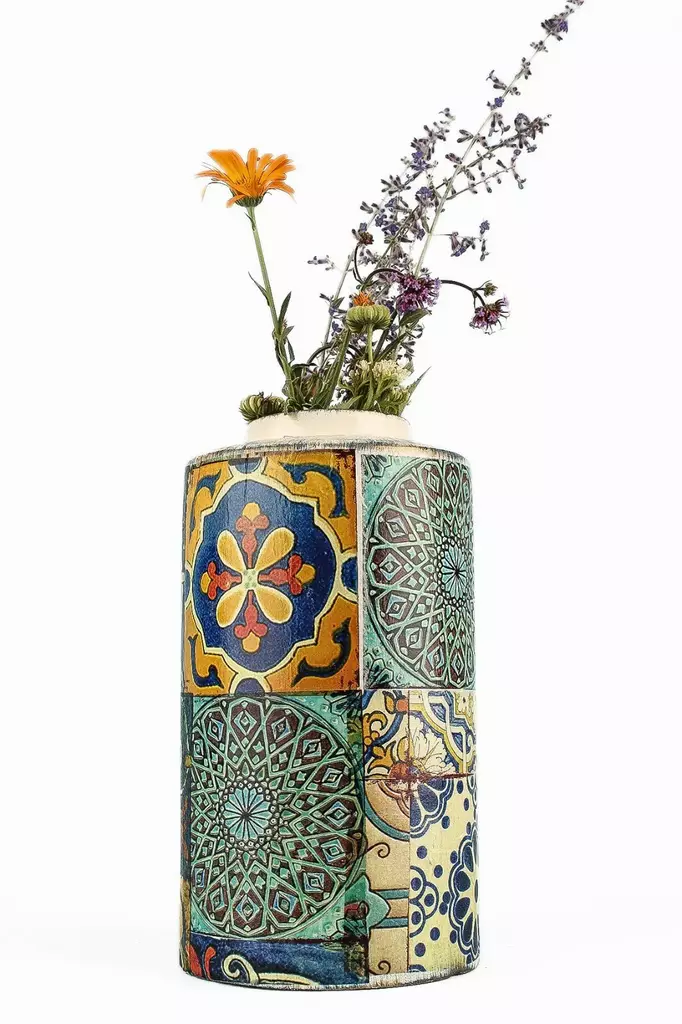 Dekorativ Kruka Aberto Design YL692 Flerfärgad Keramik 13,5x23,5 cm - Hängande blomkrukor och vaser - 8684283435609 - 1