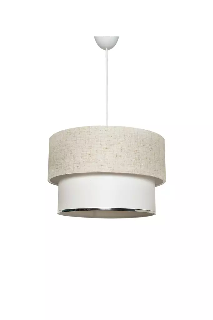 Taklampa Opviq TM121 Cream Vit Plast Tyg 30 x 65 cm - Tak- och vägglampor - 8683342848459 - 1