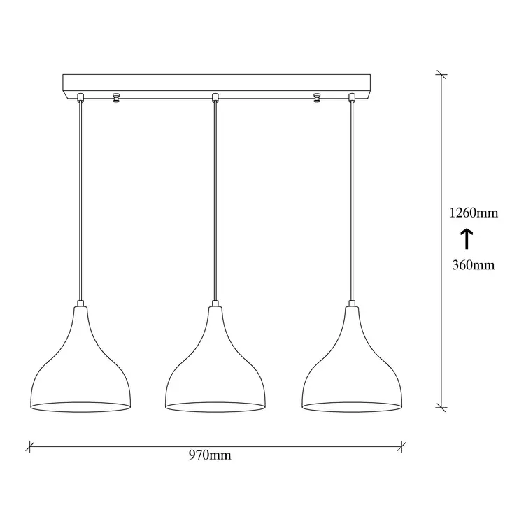 Taklampa Opviq Sa?lam Koppar Svart Metall 97 x 16 cm - Tak- och vägglampor - 8681875500769 - 1