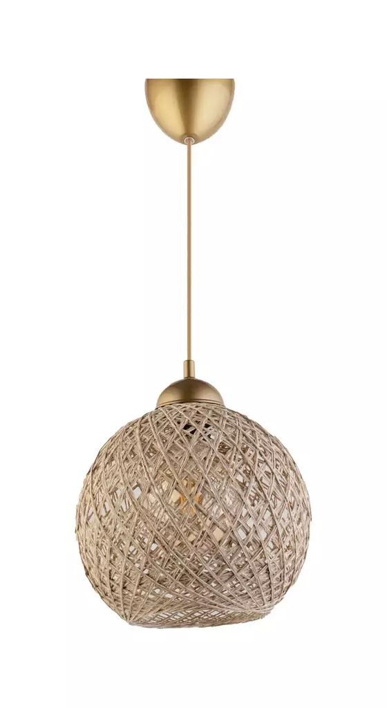 Taklampa Opviq JK Brun Vit Jute 24 x 22 cm - Tak- och vägglampor - 8683342215459 - 1