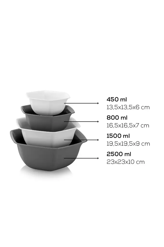 Skål Set Hermia Antracit Plast 4 Delar - Serveringsfat - 8684283210589 - 1