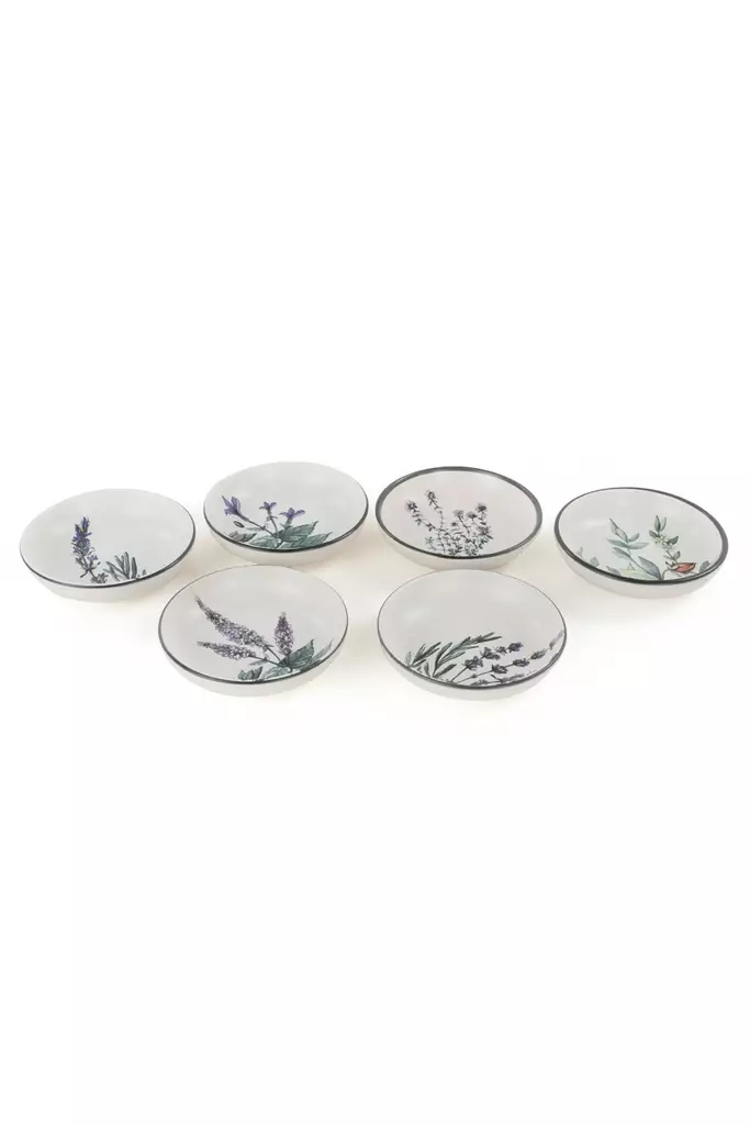 Skål Set Hermia Vit Grön Lila Svart Keramik 6 Delar - Serveringsfat - 8683743758319 - 1