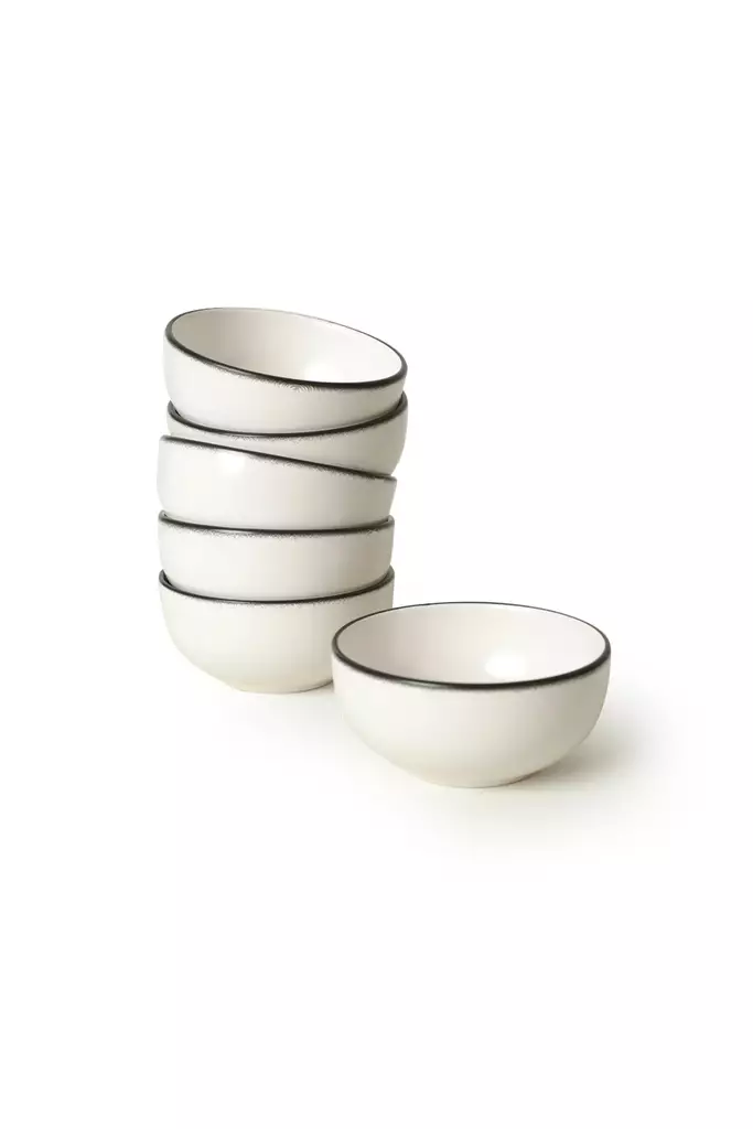 Skål Set Hermia Svart Vit Keramik 6 Delar - Serveringsfat - 8684282191339 - 1
