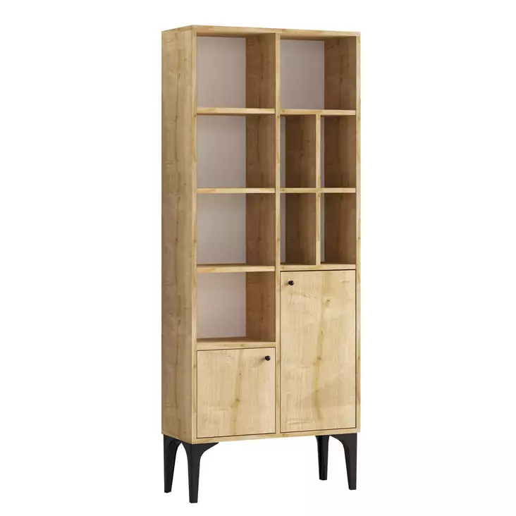 Bokhylla Hanah Home Castor Safir Ek Spånskiva 60x175x30 cm - Bokhyllor - 8683342978729 - 1