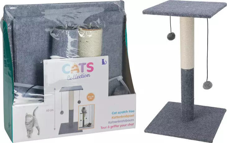 Klösträd för katt med plattform och leksaksbollar 60 cm - Klösträd och klösstolpar - 8721037348539 - 1
