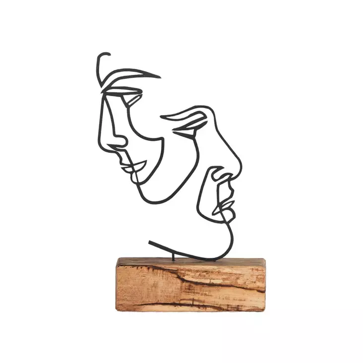 Prydnadsföremål, svart, 17 x 38 x 3,5 cm, tålig, handgjord - Dekorationer, prydnadsföremål - 8681875640809 - 1