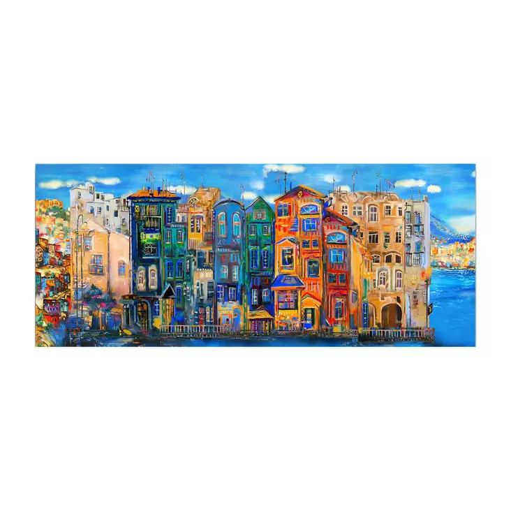 Dekorativ tygmålning, flerfärgad, 50 x 120 cm, tålig, stilfull, högkvalitativ - Tavlor och ramar - 8682870432529 - 1