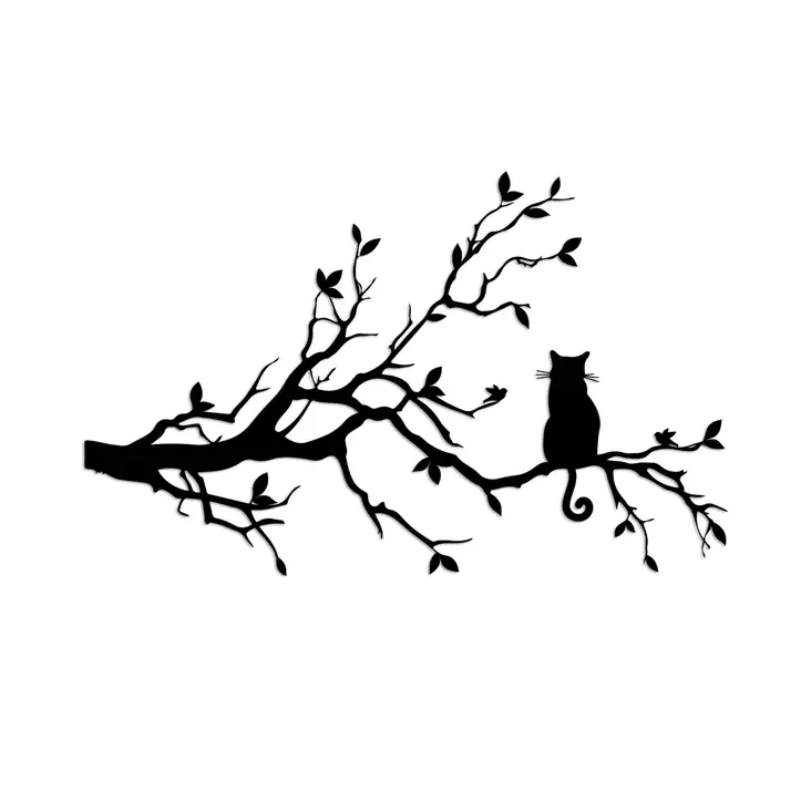 Dekorativ väggdekoration i metall, svart, 80 x 50 cm, hållbar, lätt att montera - Dekorationer, prydnadsföremål - 8684282391319 - 1