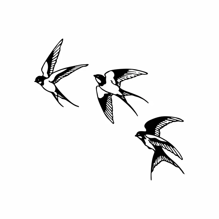 Väggdekor Metall Wallity Swallows Svart Metall 21x27 cm 22x22 cm 20x25 cm 3 Delar - Dekorationer, prydnadsföremål - 8683342941099 - 1