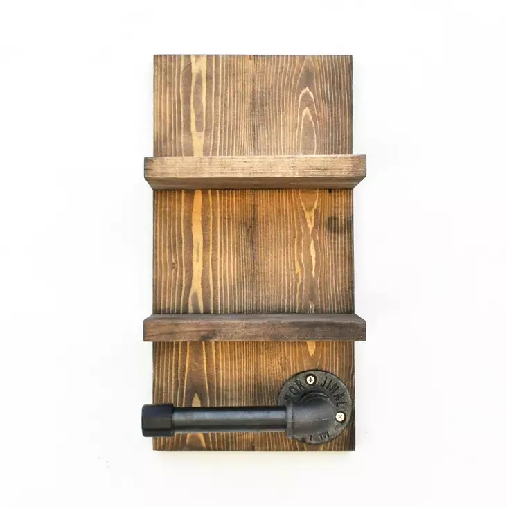 Vägghylla Hanah Home Boruraf219 Valnöt Massiv Gran 18x35x12 cm - Vägghyllor - 8681875923599 - 1