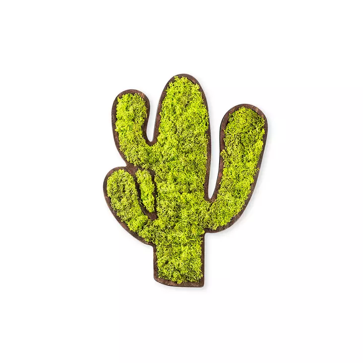 Väggdekor Trä Wallity Cactus Grön Vit MDF 34x1,6x45 cm - Dekorationer, prydnadsföremål - 8683342206709 - 1