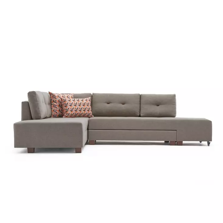 Hörnbäddsoffa Atelier del Sofa Manama Cream Polyester 280x206x85 cm - Soffor - 8682870692909 - 1