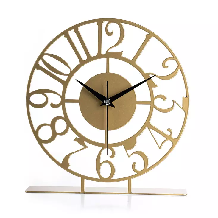 Dekorativ Klocka Aberto Design Asya Guld Metall 25x23 cm - Klockor - 8683742881889 - 1