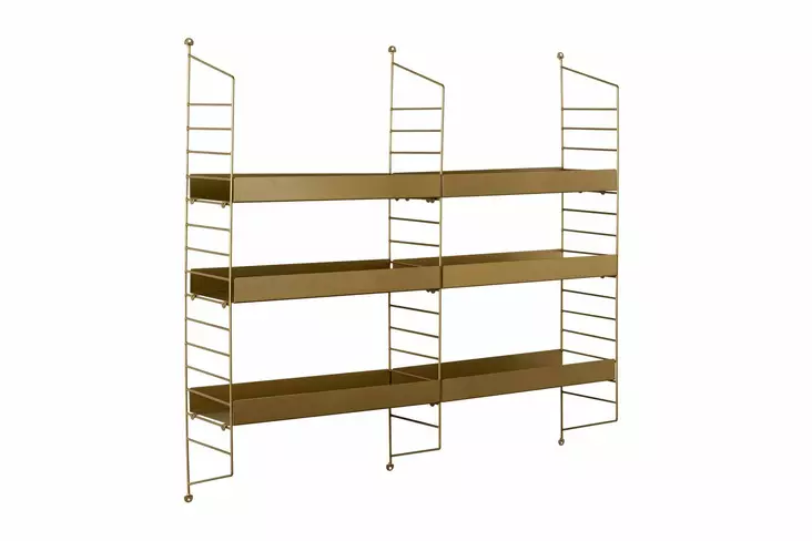 Vägghylla Hanah Home Cm068a Guld Metall 98x21x100 cm - Vägghyllor - 8684283715329 - 1