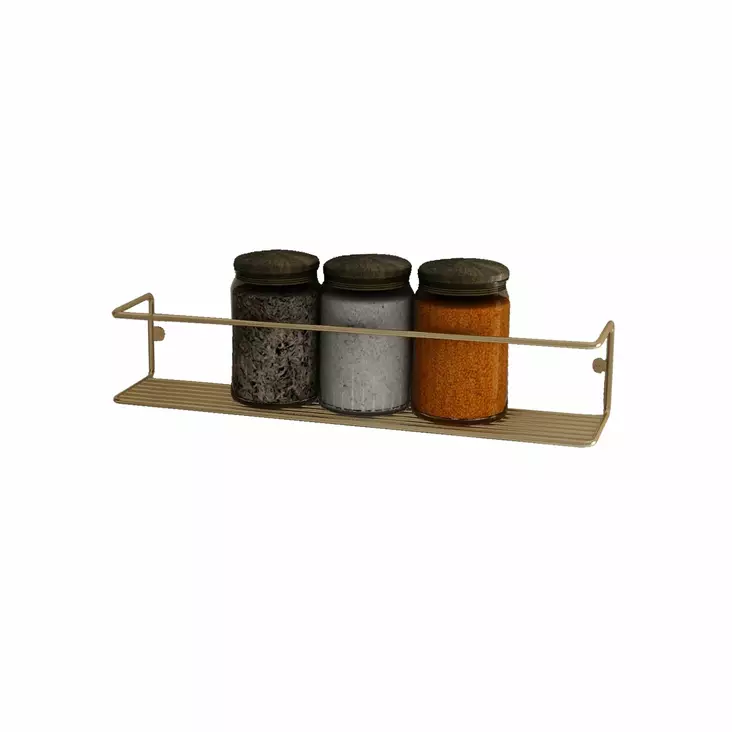 Vägghylla Hanah Home Banyo Makyaj Raf? Guld Metall 7x7x33 cm - Vägghyllor - 8682870729629 - 1