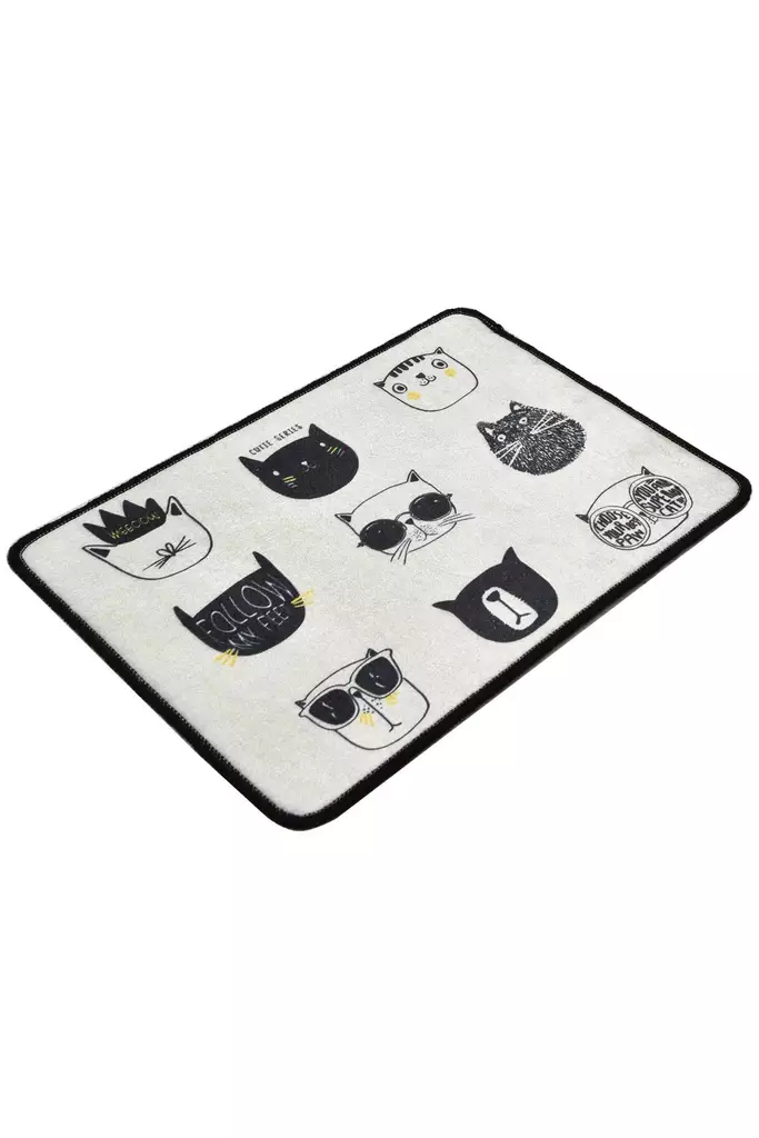 Badrumsmatta, flerfärgad, 40 x 60 cm, allergivänlig, halkfri - Badrumsmattor och våtrumsmattor - 8681875588019 - 1