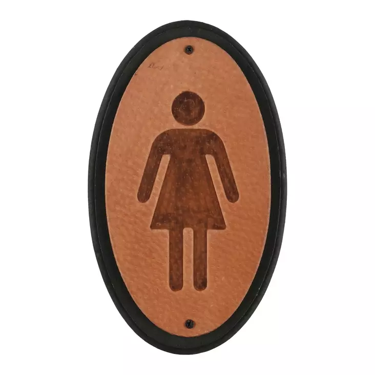 Kyltti WC Leather Nainen 4 Living Collection - Tyylikäs MDF-ovikyltti keinonahkalla - Dekorativa skyltar - 6410413309029 - 1