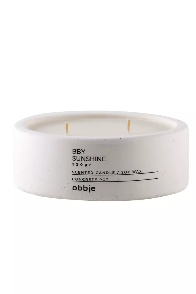 Doftljus Aberto Sunshine Flat Vit Betong Sandelträ 12x4,5 cm - Ljus och lyktor - 8684282968979 - 1