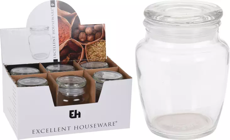 Glasförvaringsburk 150 ml med tätt lock - Excellent Houseware - Matfrysning och konservering - 8711295572999 - 1