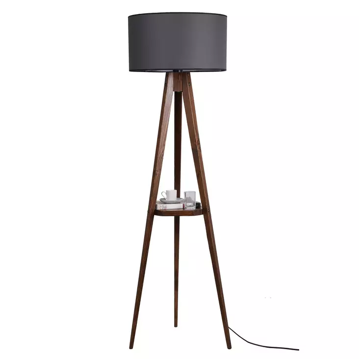 Golvlampa Opviq Sehbal? Valnöt Grå Trä 176 x 50 cm - Golv- och bordslampor - 8681875644609 - 1