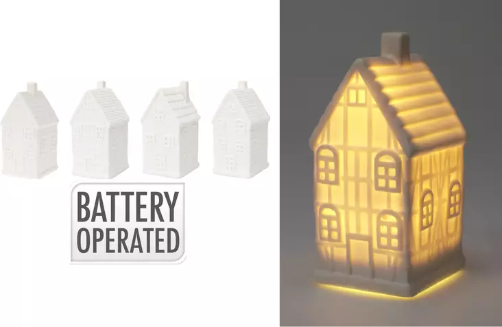 LED-valaistu talo 10 cm mattavalkoinen - Ljussmycken och ljusfigurer - 8721037054959 - 1