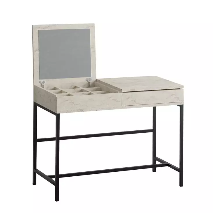 Sminkbord Hanah Home Linda Travertine Spånskiva 100x45x75 cm - Toalettbord - 8684283031429 - 1