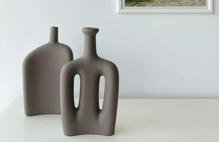 Vas Set Aberto Design CY0155 Mink Keramik 15x4x19 cm 15x5x27 cm - Hängande blomkrukor och vaser - 8684282979449 - 1