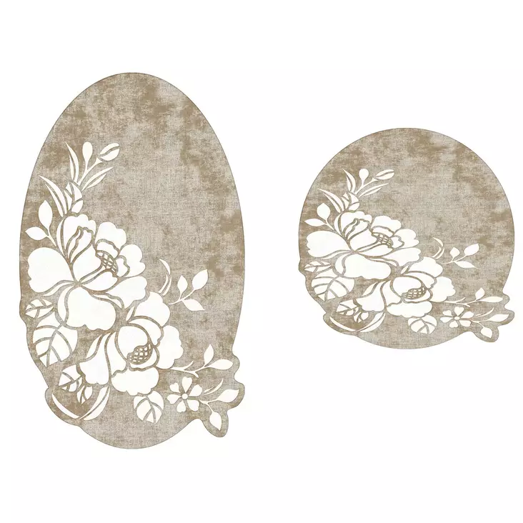 Badrumsmatta Set Mijölnir Mink 100% Polyester Halkfri Antibakteriell Maskintvättbar 50x60 cm & 60x100 cm - Badrumsmattor och våtrumsmattor - 8682870989849 - 1