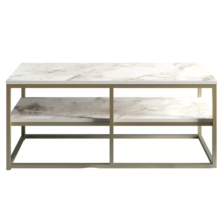 Soffbord Hanah Home Forteaus Guld Spånskiva 110,4x47x52 cm - Soffbord - 8681875921519 - 1