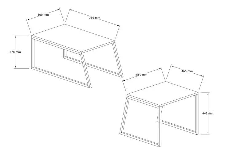 Soffbord Hanah Home Boyce Ek Spånskiva 75x37x50 cm - Soffbord - 8683743420759 - 1