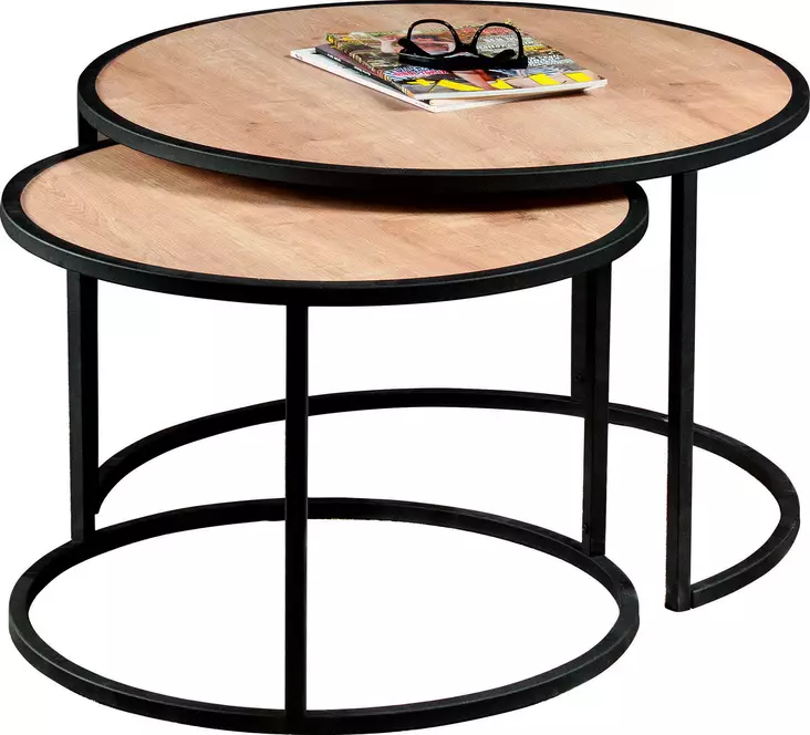 Sidobord Hanah Home Tambur Ek Spånskiva 80x50x80 cm 66x43x66 cm - Sidobord och extrabord - 8681875561869 - 1