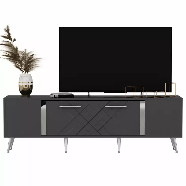 TV-bänk Hanah Home Detas Antracit Spånskiva 150x48,2x35 cm - TV-bänkar - 8683743397839 - 1