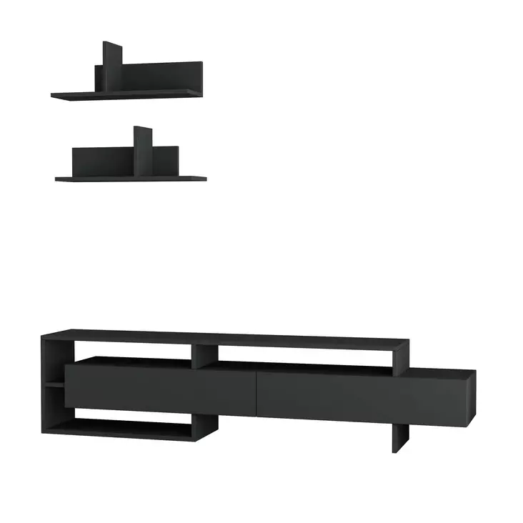 TV-bänk Hanah Home Gara Antracit Spånskiva 180x42x32 cm - TV-bänkar - 8681181862759 - 1