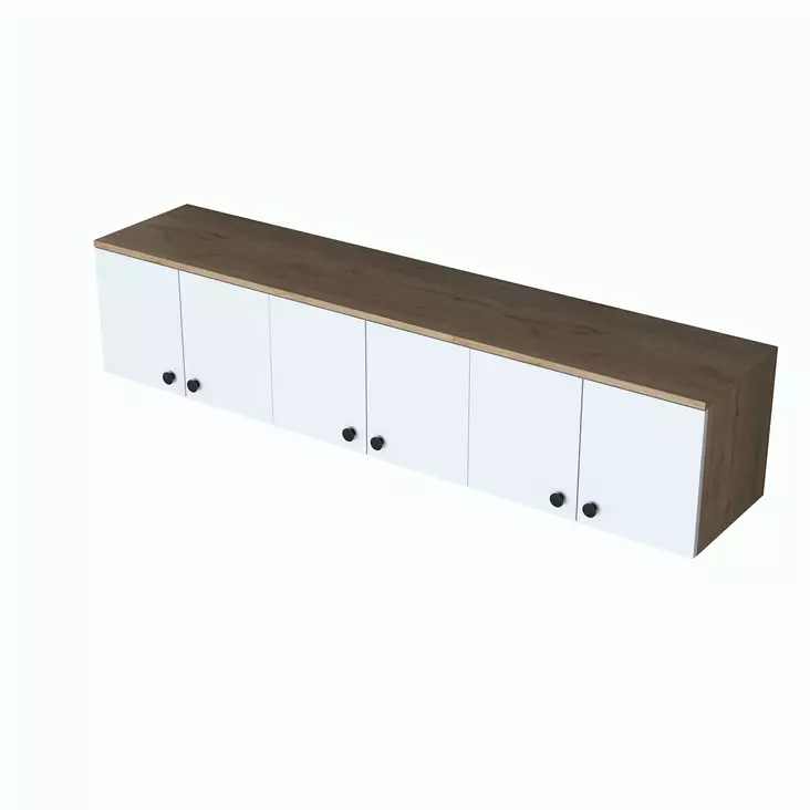Förvaringsskåp Hanah Home EA103 Valnöt Vit Spånskiva 179,6x43,6x37,5 cm - Skåp och byråer - 8683743323609 - 1