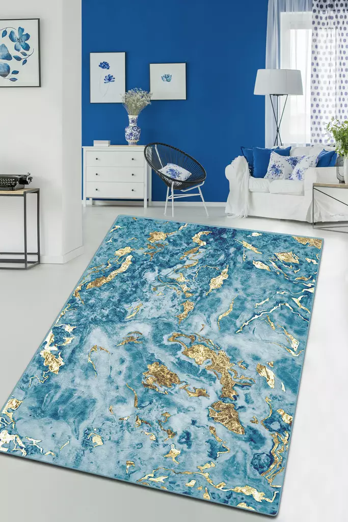 Matta Conceptum Sea And Mountains Djt Flerfärgad Polyester 80x140 cm - Små mattor och gångmattor - 8682870881549 - 1