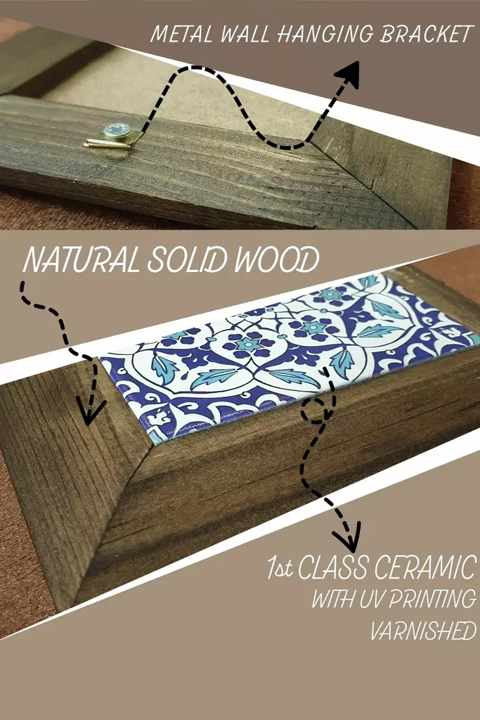 Inramad Tavla Wallity Flerfärgad Keramik 15,5x15,5 cm Trä - Tavlor och ramar - 8684283203079 - 1