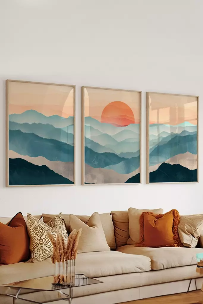 Inramad Tavla Wallity Flerfärgad MDF 33x48 cm 3 Delar - Tavlor och ramar - 8684283137299 - 1