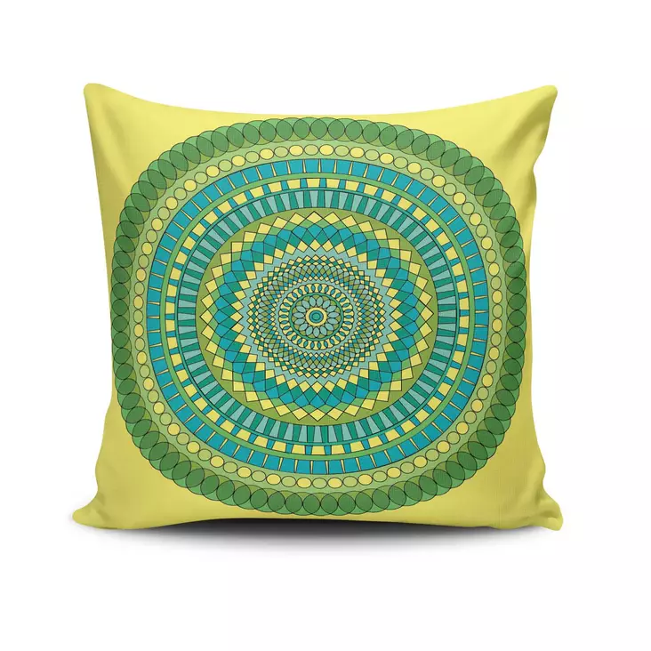 Prydnadskudde Aberto Design Mandala 39 Flerfärgad Bomull Polyester 43x43 cm - Prydnadskuddar - 8681181676349 - 1